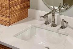 Custom Quartz Counters W/ Polished Nickel Faucets